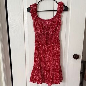 Elegant Red Ruffle Mini Dress